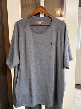 UNDER ARMOUR The Tech Tee Heather Gray Short-Sleeve Performance Tee Size 4XL